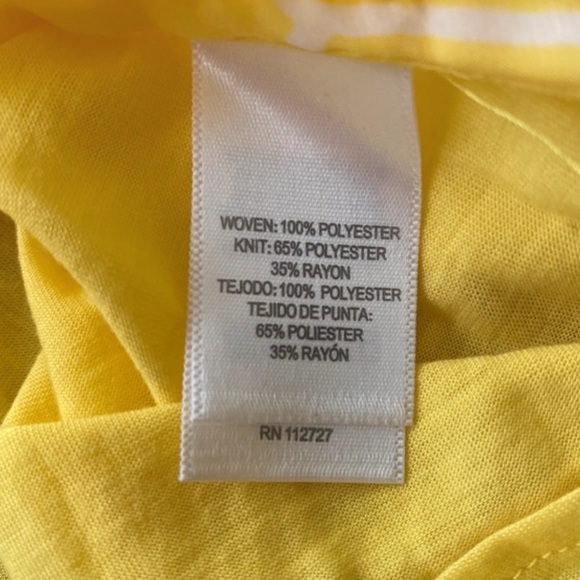 💥Hanna & Gracie Women Sleeveless Patterned Yellow & WhiteTop M - Picture 9 of 10